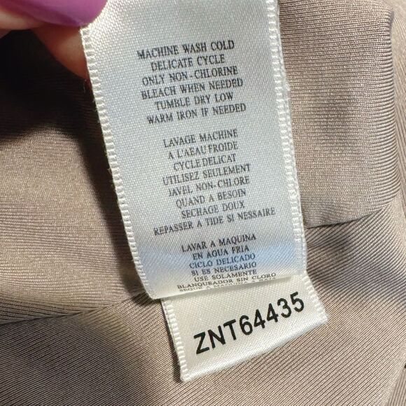 BCBGMaxAzria Tan V-Neck Cross Front Wrap Dress XS - Picture 6 of 8